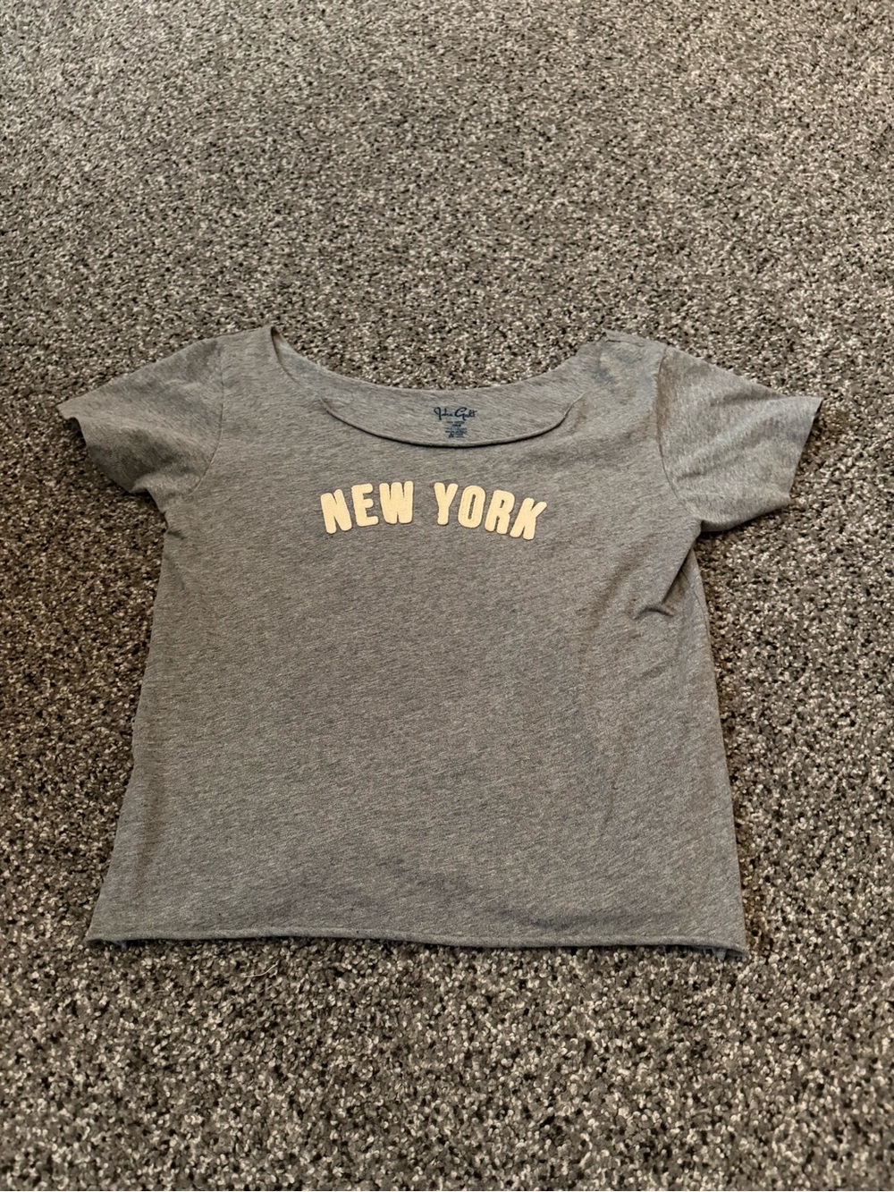 Brandy Melville Gray Scoop Neck "New York" Tee